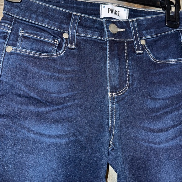 Paige Verdugo Crop 
Dark Wash 5-Pocket Cropped Slim Capri Denim Jeans size 25 - Picture 6 of 7